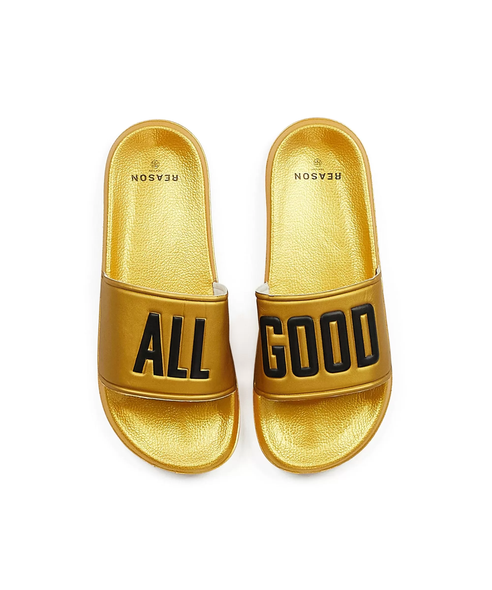 Online All Good Metallic Gold Slides Slides