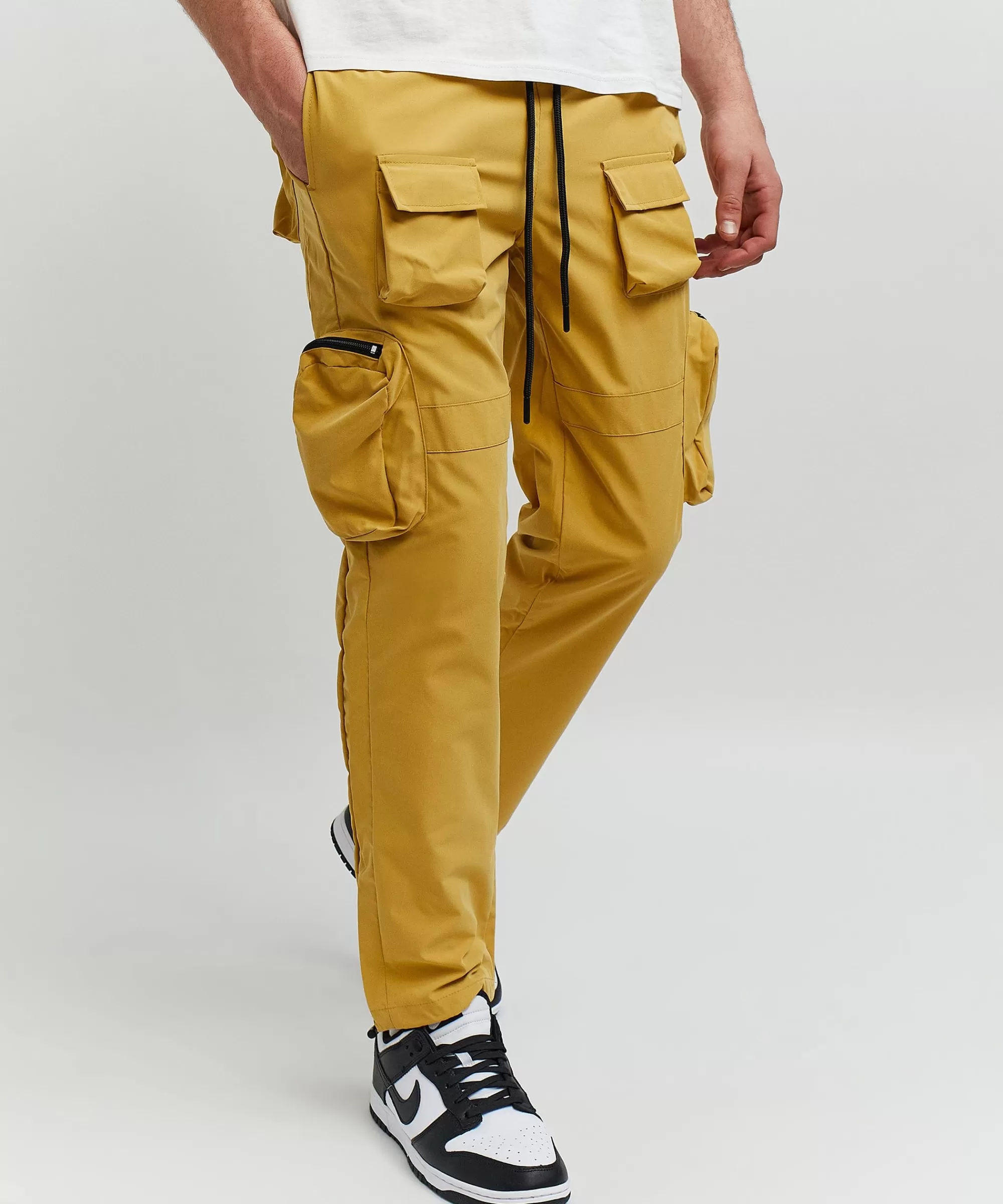 Discount Bader Cotton Twill Color Block Utility Joggers - Tan Shop All Bottoms | Cargo & Utility Pants