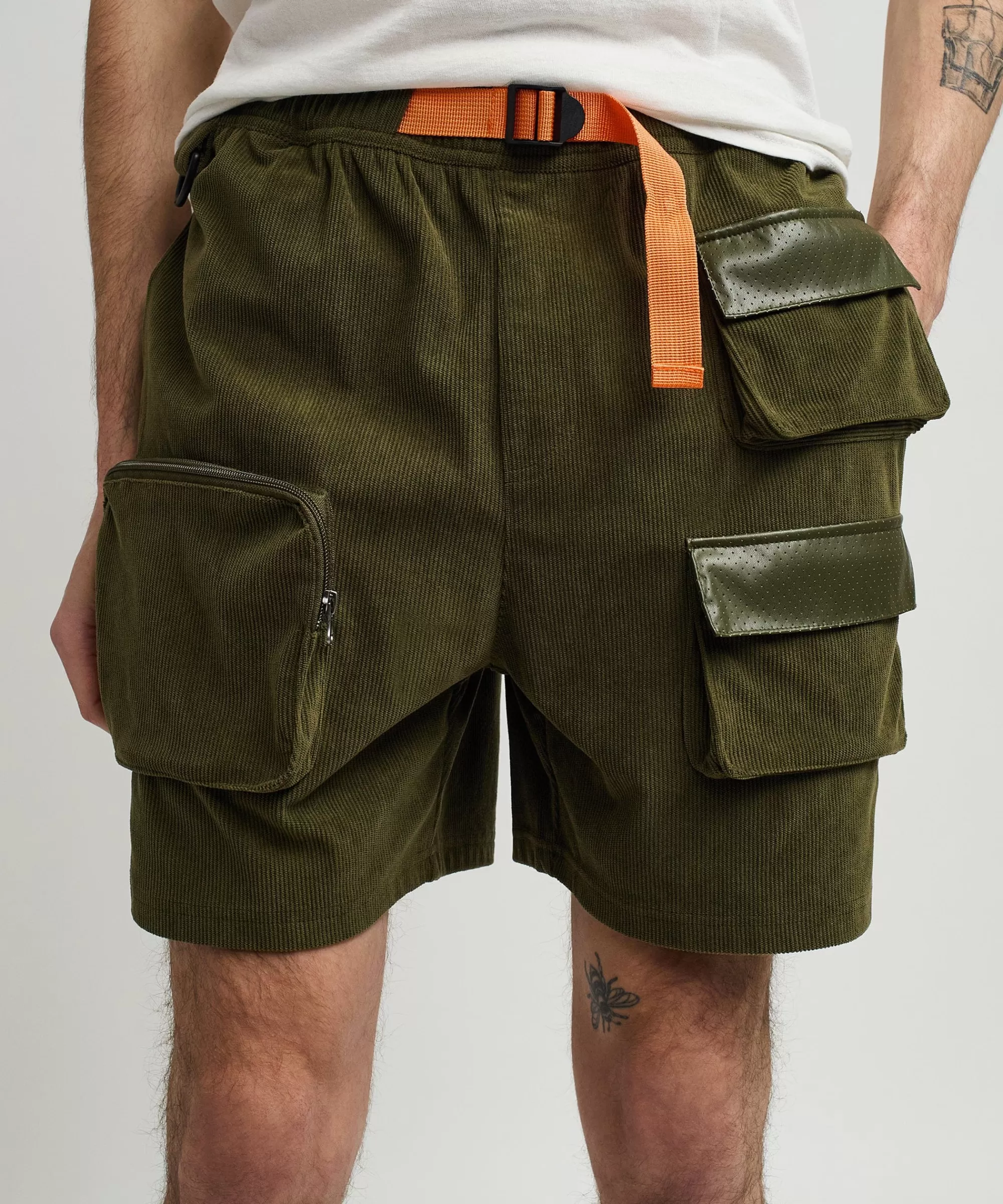 Hot Delta Utility Corduroy Cargo Shorts - Green Shop All Bottoms | Shorts