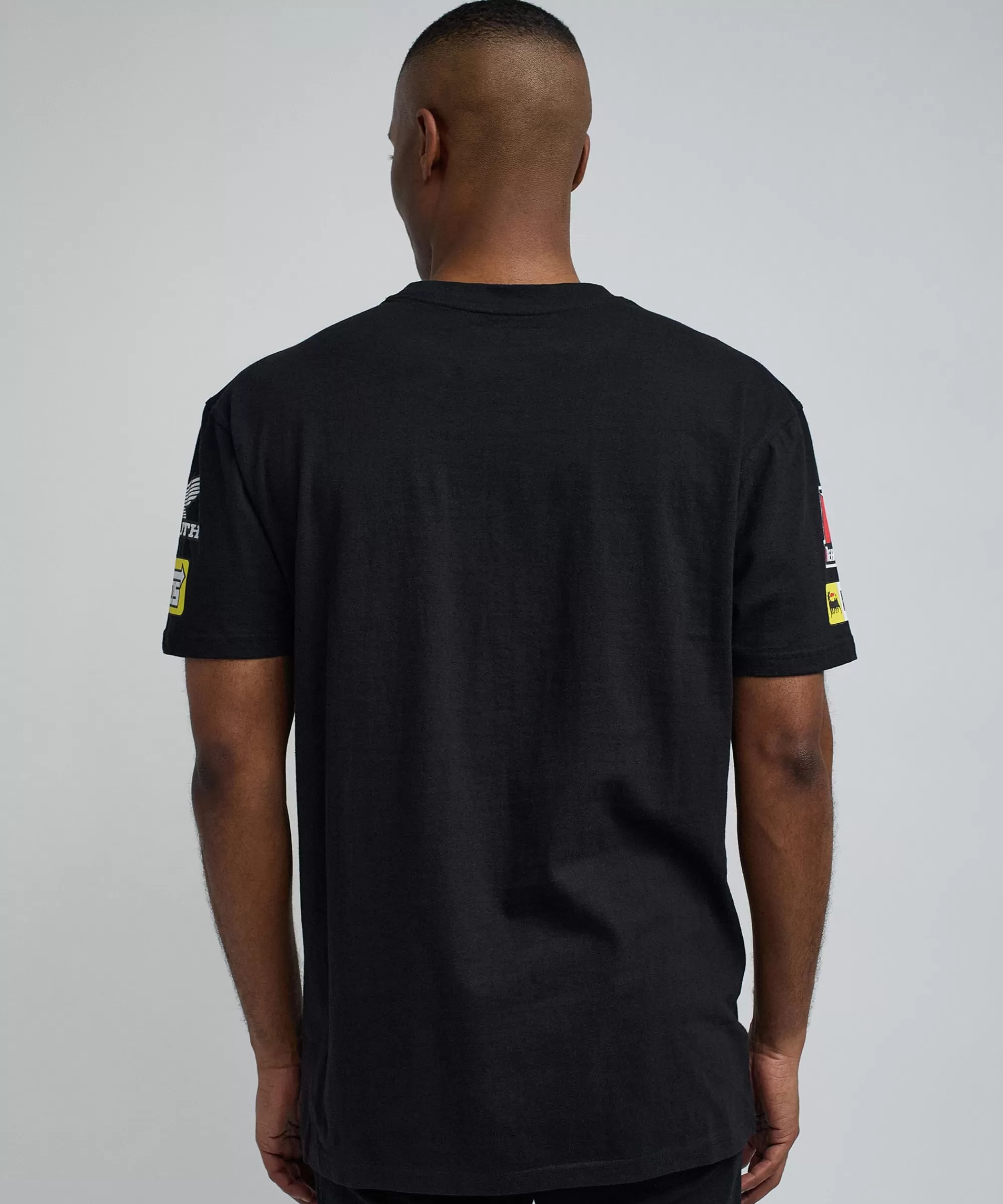 Clearance Foreign Racing Speed Short Sleeve Graphic Print Tee - Black Graphic Tees