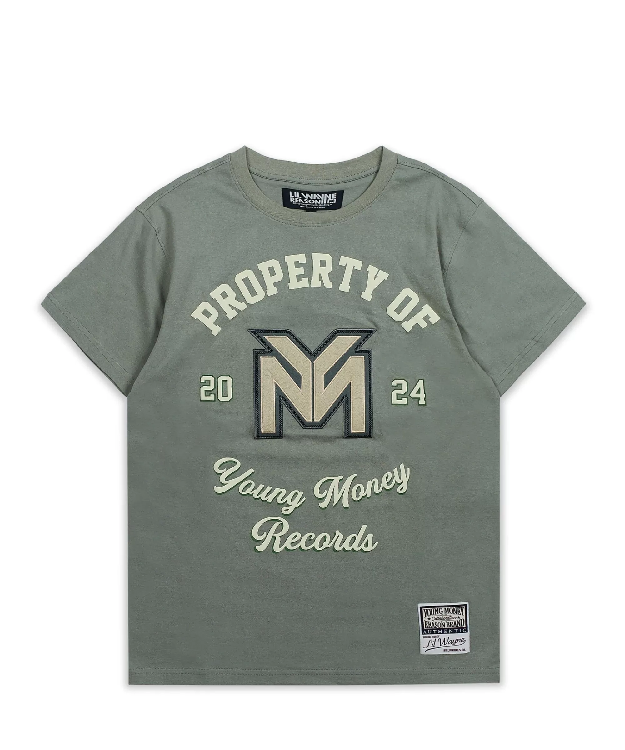 Discount Lil Wayne Property Of Short Sleeve Tee - Olive Green Graphic Tees