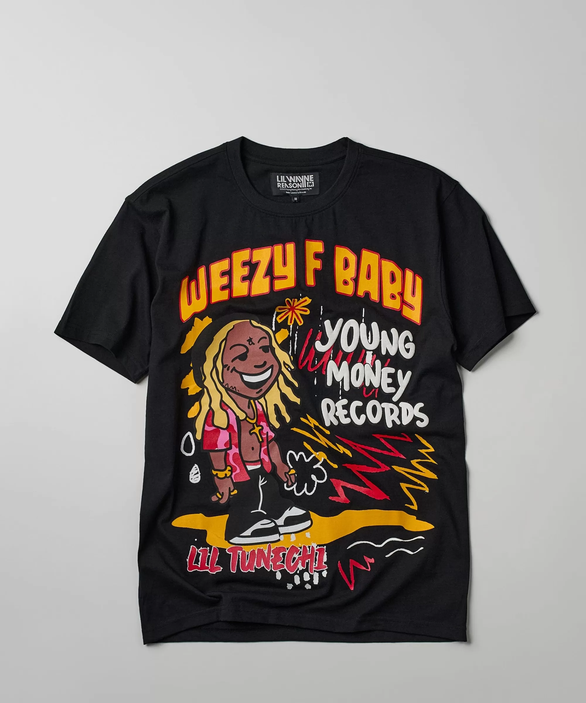 Best Sale Lil Wayne Real GS Front And Back Print Short Sleeve Tee - Black Graphic Tees