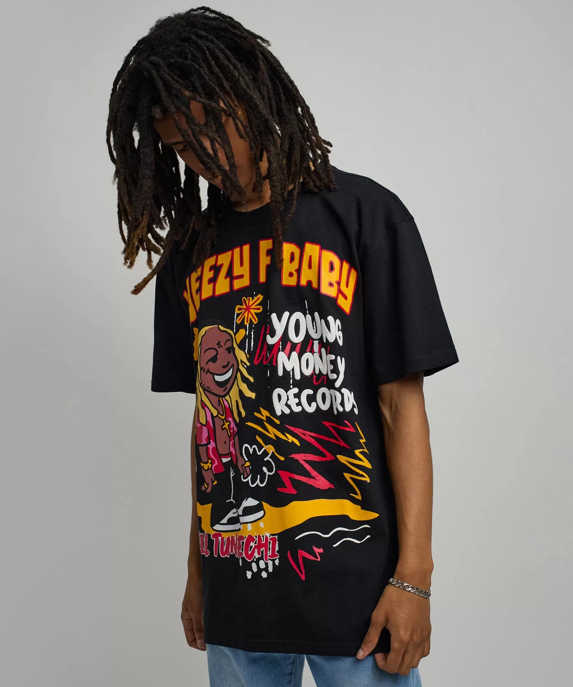 Best Sale Lil Wayne Real GS Front And Back Print Short Sleeve Tee - Black Graphic Tees