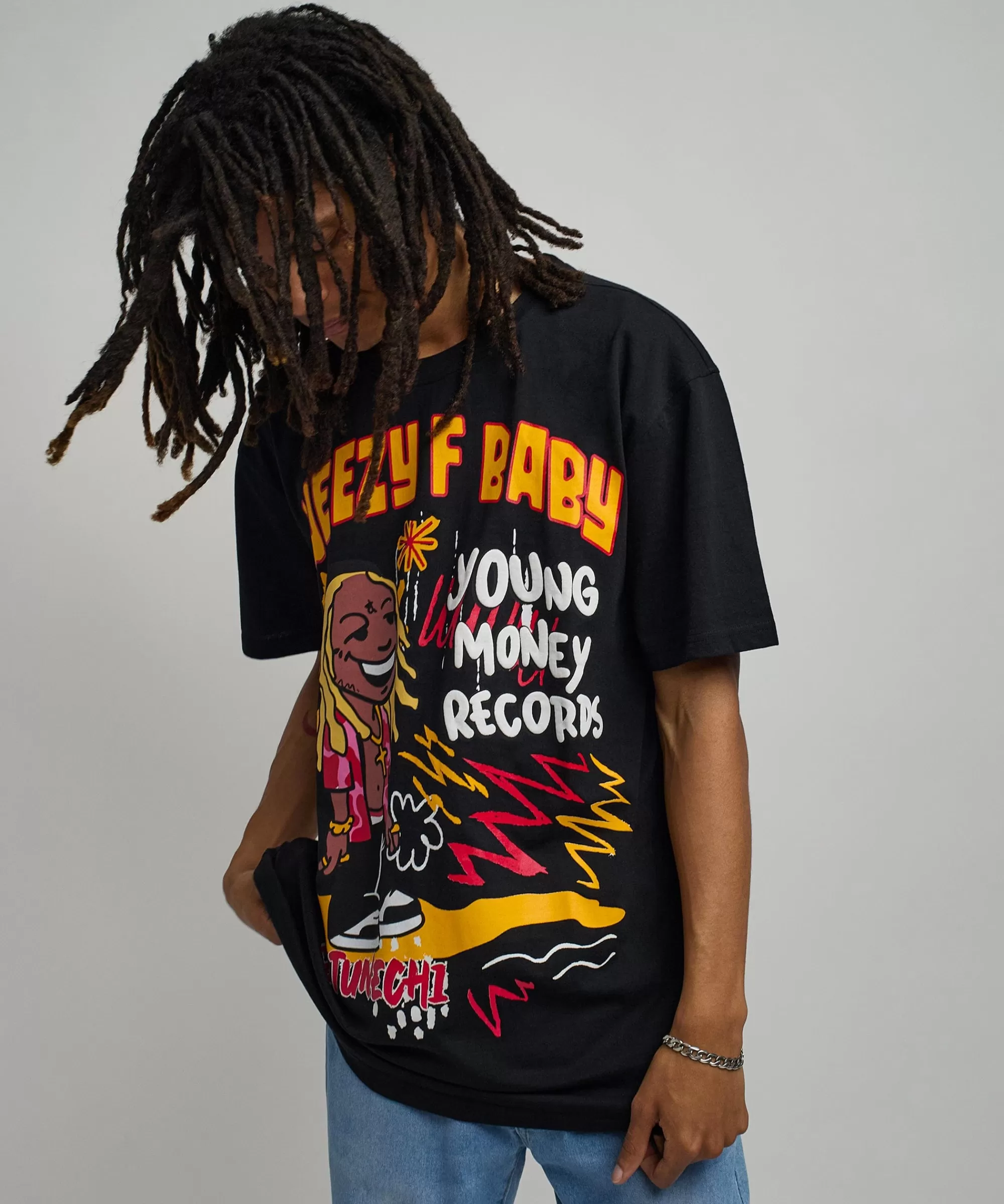 Best Sale Lil Wayne Real GS Front And Back Print Short Sleeve Tee - Black Graphic Tees