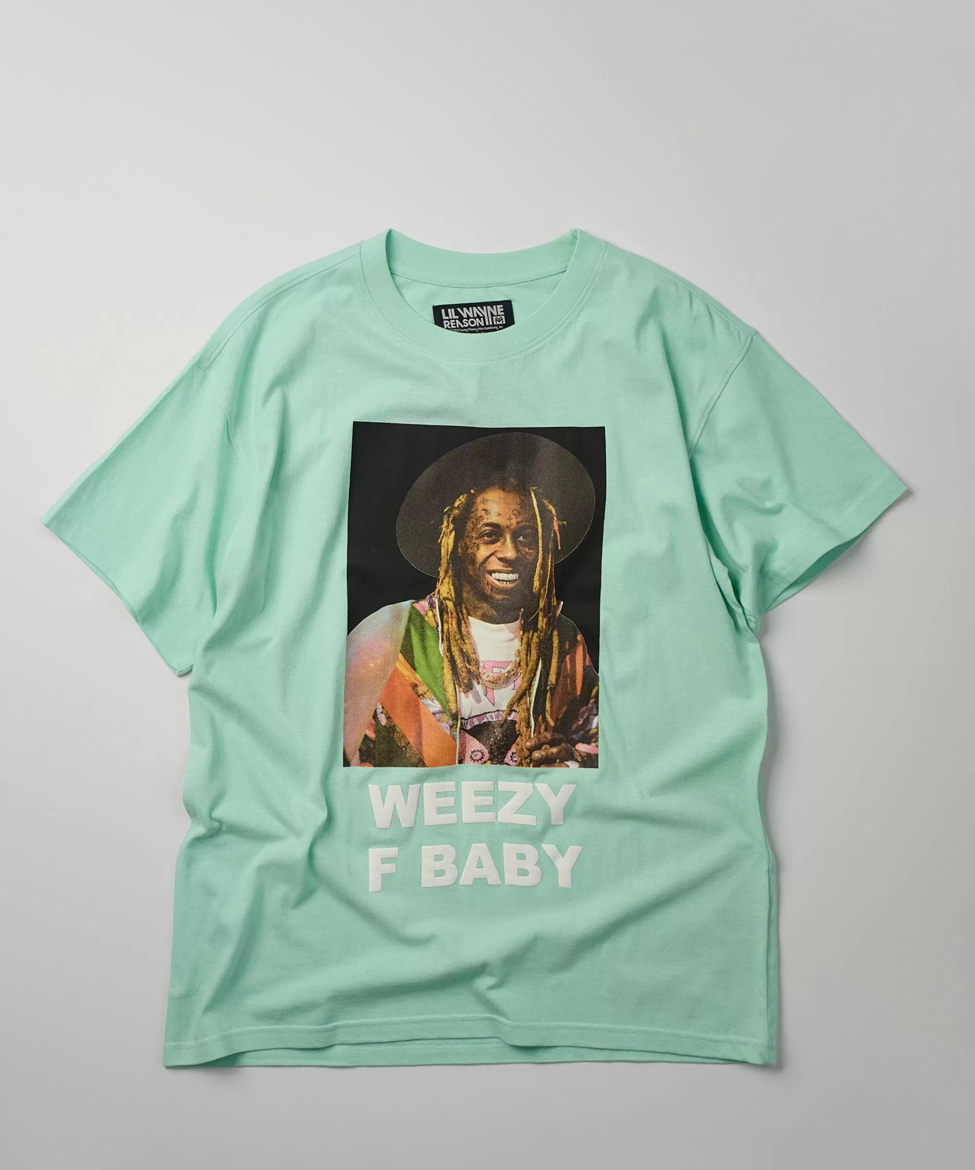 Flash Sale Lil Wayne Weezy F Baby Photo Short Sleeve Tee - Light Blue Graphic Tees