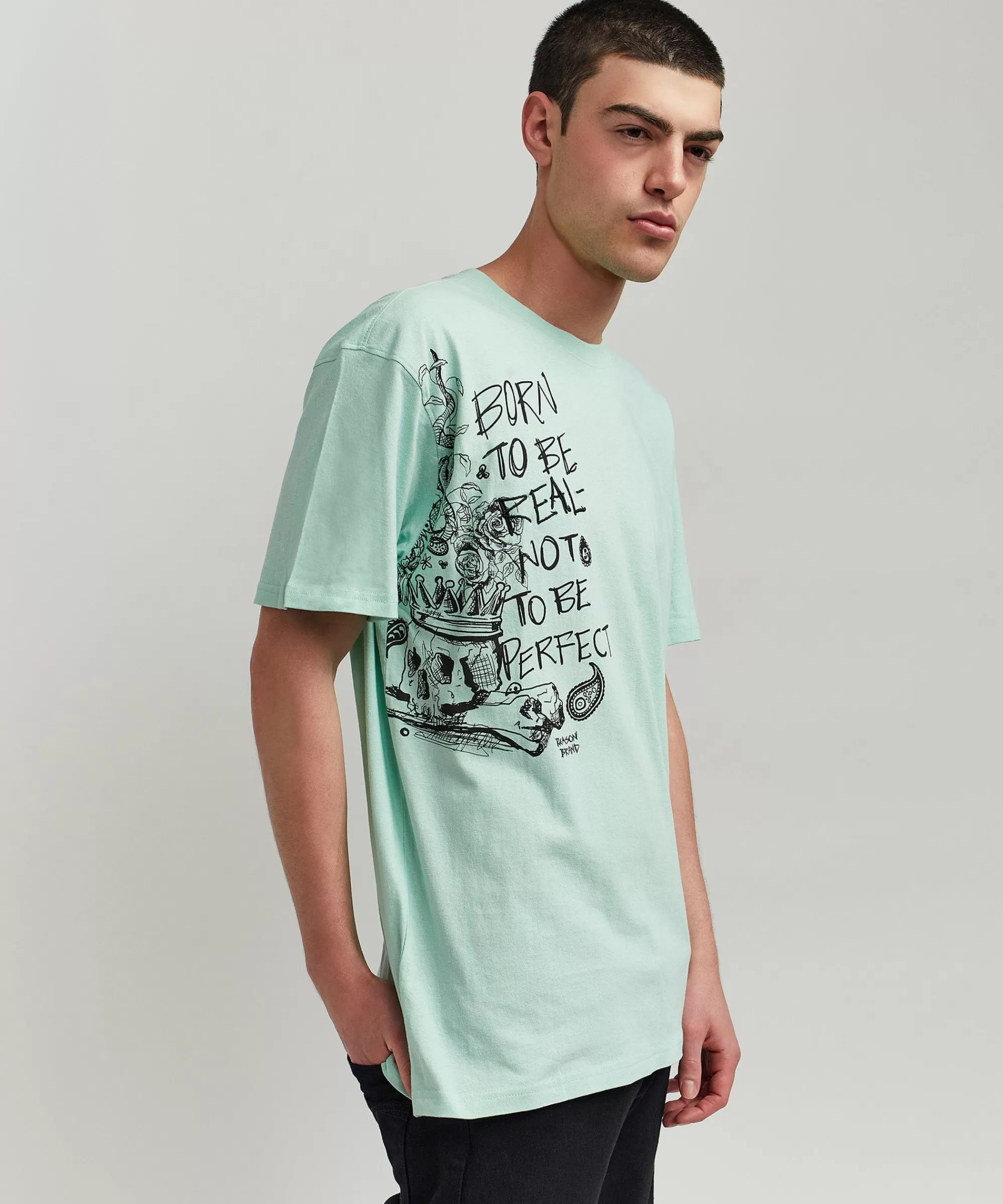 Best Sale Luca Graphic Print Embroidery Short Sleeve Tee - Olive Green Graphic Tees