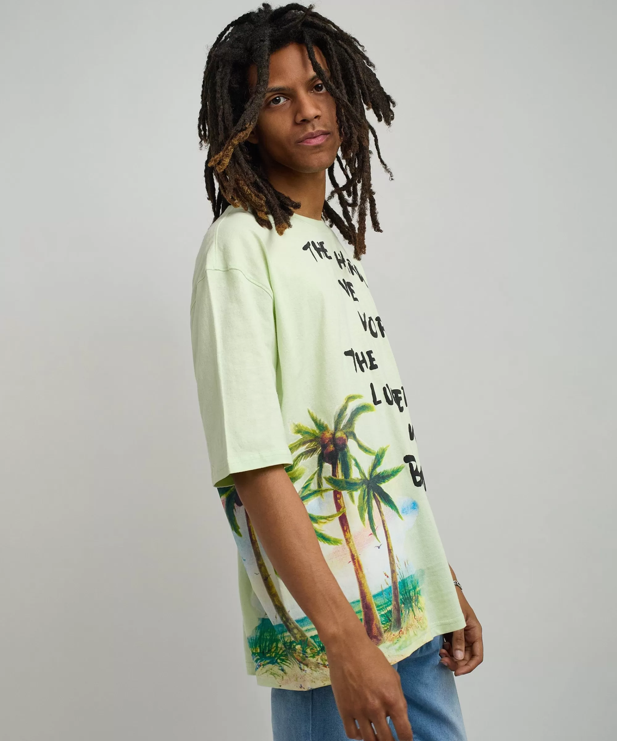 Outlet Luckier We Become Oversized Graphic Tee - Olive Green Graphic Tees | Oversized Tees