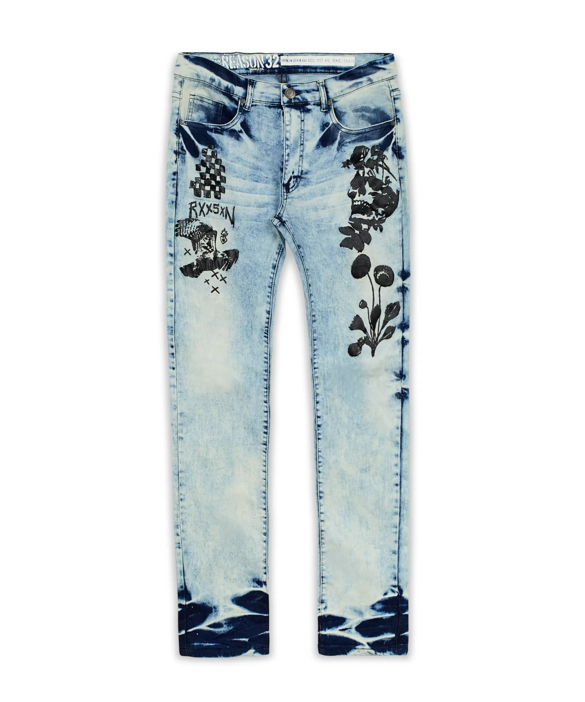 Shop Plus Size Reach Graphic Print Light Wash Jeans Denim Jeans | Denim