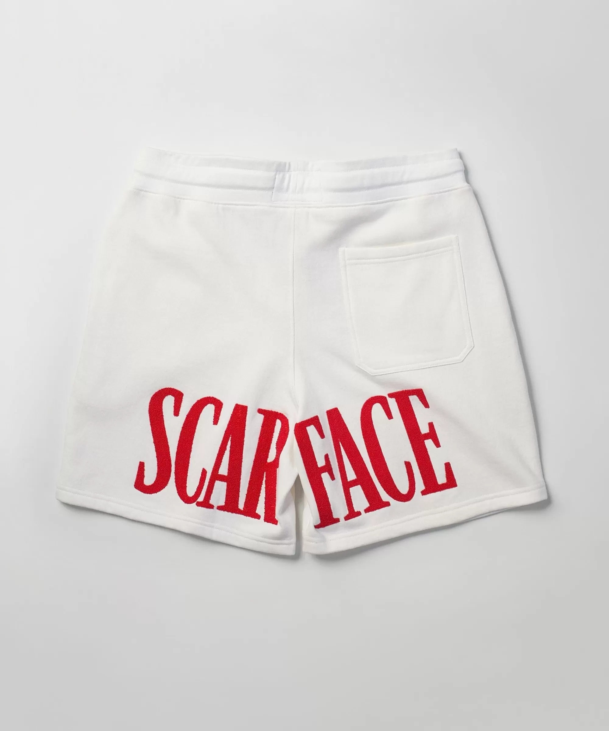 Outlet Plus Size Scarface Fleece Glitter Sugar Print Shorts - White Shorts